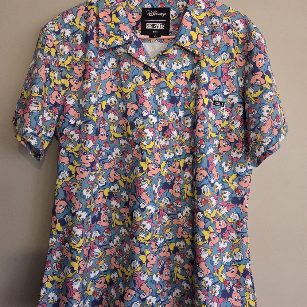 RSVLTS Disney100 Mickey & Friends KUNUFLEX Button Down Shirt Women’s XL